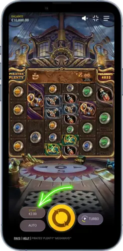 Pirates Plenty Megaways Spielrunde starten auf dem Smartphone